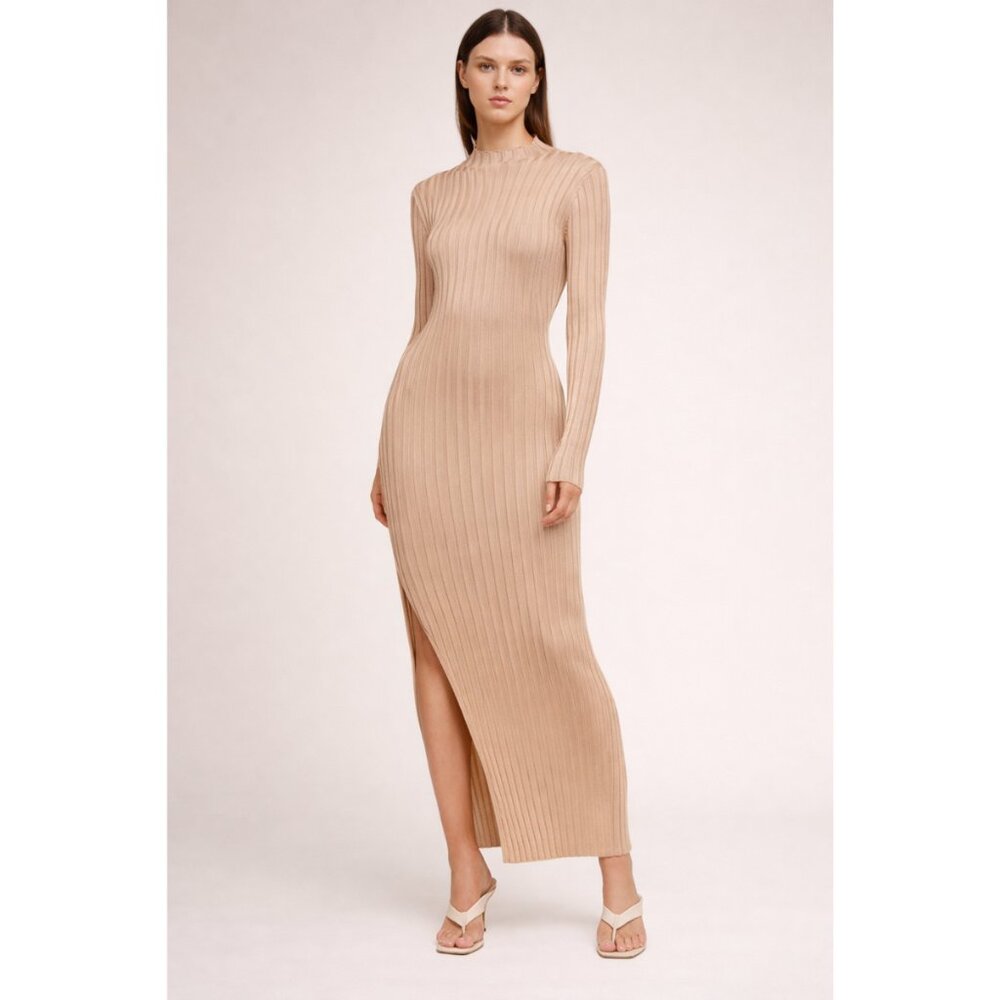NWT Significant Other Sylvia Knit Dress in Champagne Metallic